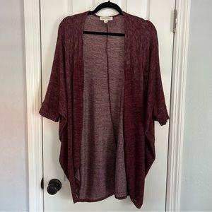 Dolman sleeve cardigan, maroon, size M
